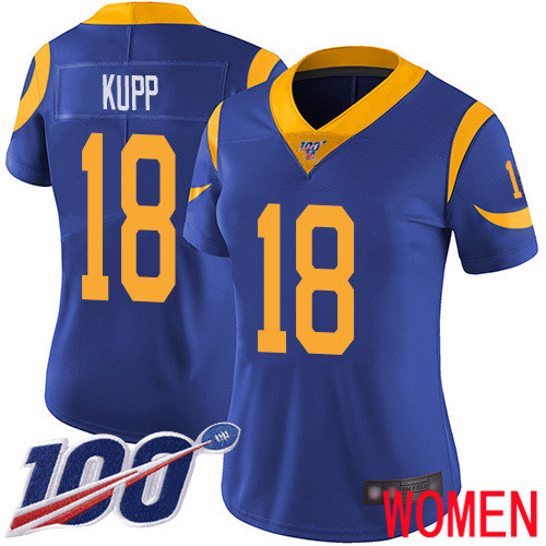 Los Angeles Rams Limited Royal Blue Women Cooper Kupp Alternate Jersey NFL Football 18 100th Season Vapor Untouchable